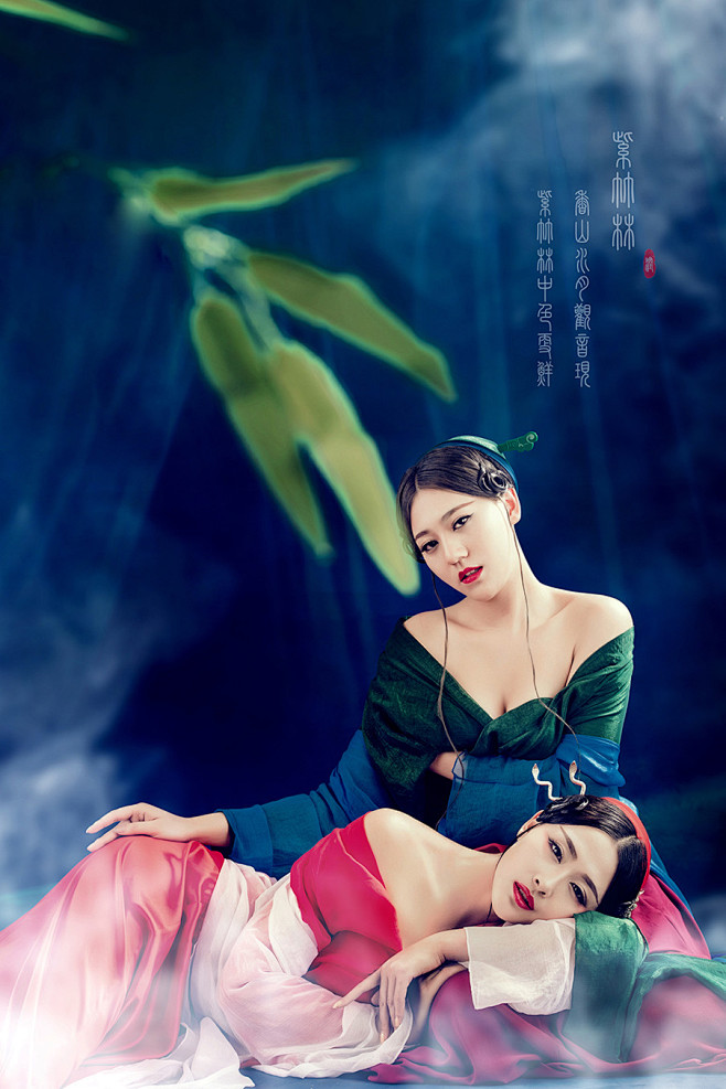 紫竹林古风美女摄影艺术作品