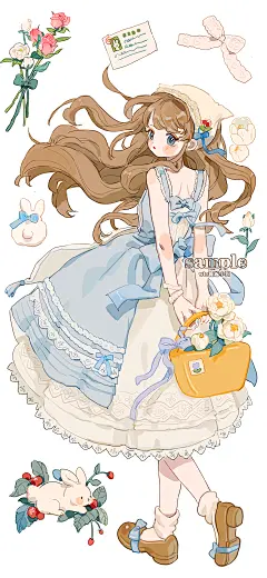 洛丽塔风甜美少女手机壁纸