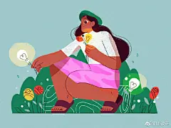 #插画# 插画师 Diana Stoyanova  的平涂风商业插画 ​​​​