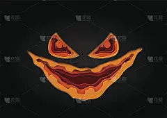 万圣节南瓜面具纸艺术风格