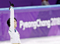 Japanese figure skater Yuzuru Hanyu reacts after performing his free skate at the Pyeongchang Winter Olympics in Gangneung South Korea on Feb 17 2018...