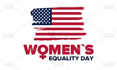 美国的妇女平等日。女性节日，每年8月26日庆祝。妇女对历史月。女权主义的概念。海报，贺卡，横幅和背景