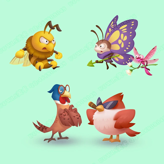 Catoon animals-花瓣网
