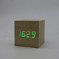 创意电子木质时钟led闹钟木头钟声控,可定制丝印LOGO电子礼品1293