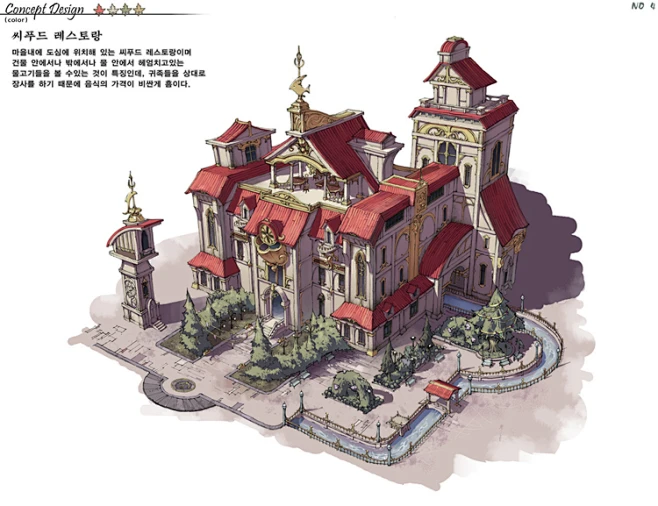 Q版卡通写实/CG场景建筑原画设定/韩国游戏场景网游设计手稿资料-淘宝网-花瓣网