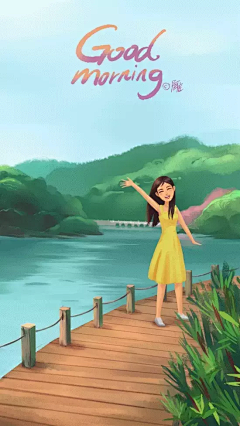 早上好动态插画系列阿尨along原创作品早上好早晨 免费下载 页面网页 平面电商 创意素材