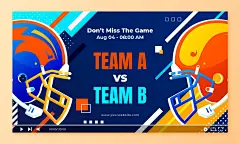 Gradient american football youtube thumbnail