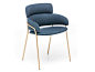 Upholstered fabric chair with armrests STRIKE by arrmet