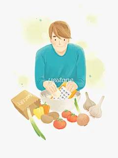 韩国插画_插画_暖男_清新__Yestone邑石网_高品质的版权图片及商业正版图片素材提供商