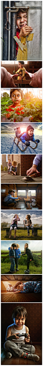 《不一样的童年》（一）

　 荷兰摄影师Adrian Sommeling，将自己的儿子当做模特，拍摄了一组关于童年的趣味照片。他说：“儿子是我最大的灵感来源，当我看见他，就仿佛看见了自己的童年，我想通过照片讲故事。”
　 　 这些照片充分利用了Photoshop和绘画技术，在他的个人主页上，Adrian将照片的拍摄和制作过程也录制成视频，供人分享学习。