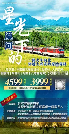源文件下载【星光下的漠河东北旅游海报】编号：32580005856824182