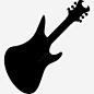 Bass吉他黑色的剪影图标 平面电商 创意素材