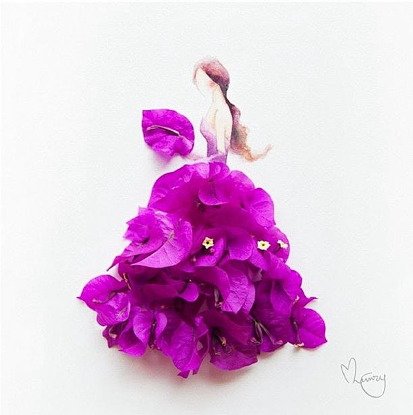 “花姑娘”的创意花裙子-月季,蝴蝶兰,康...