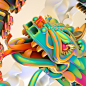 3d render adobe animal art brand color Creative Cloud design graphic ILLUSTRATION 