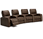 Magnolia Home Theater Seating in Brown Top Grain Leather and Manual Recline