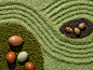 Food & Zen : A personal photo project combining food elements and tabletop Zen rock garden design.