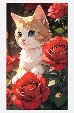 红色玫瑰手绘壁纸-众图网