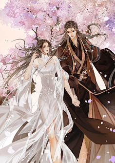 古风情侣男女群像漫画