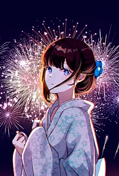 绘画插画日系少女头像