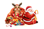 摄图网_401666240_圣诞节看清单送礼物的圣诞老人（非企业商用）