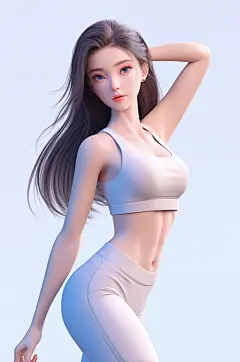 AI数字艺术CG风健身运动人物插画-众图网