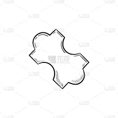 乱画,轮廓,手,拼图拼块,竖锯,部分,计算机,一致,直的,绘制