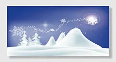 卡通手绘冬天雪山背景设计