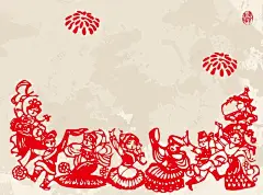 矢量中国风剪纸新年背景 红色 背景 黄色 背景 设计图片 免费下载 页面网页 平面电商 创意素材