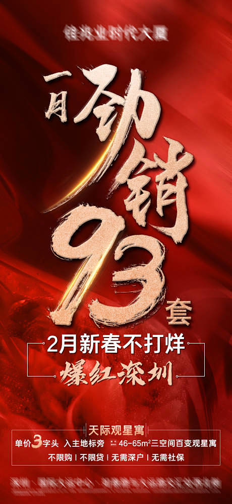 房地产红色1月劲销海报-源文件【享设计】