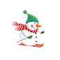 冬天滑雪的雪人滑冰