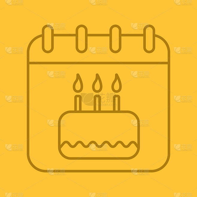 生日日期线性图标