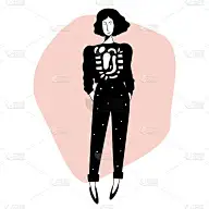 单身少女角色设计朋友卡，聚会邀请，海报页，t恤印花，商店销售广告等。