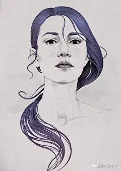 I&amp;B手绘丨最唯美忧伤的肖像插画，逼真程度妥妥的能以假乱真