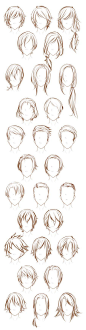 After sketching that sheet of Male Poses I decided to sketch out some of my male oc's hairstyles. Yes, that's not even all of them I may do a sheet for the girls sometime too. Maybe. If I'm no too ...: 