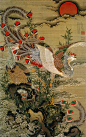 shigatsunoame: Rising Sun and Phoenix. Ito Jakuchu. 1755.:
