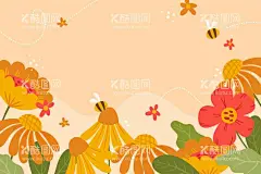 卡通手绘春天花朵背景  - 源文件下载【酷图网】春天花朵背景,壁纸,花卉,植物,清新花朵背景,春天手绘壁纸