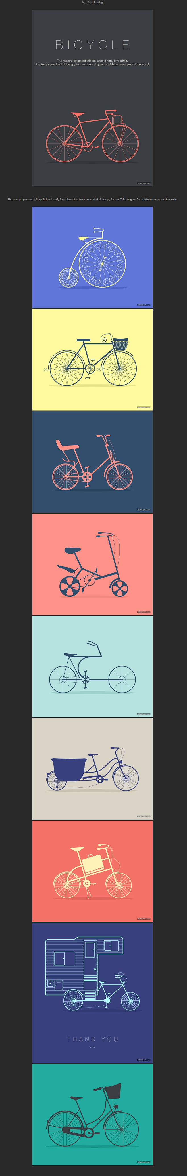 10辆扁平化自行车图形设计 [10P]-...