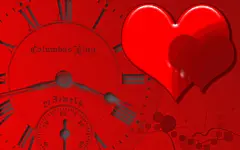 七夕情人节创意爱心时钟背景高清桌面壁纸