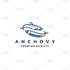 凤尾鱼矢量图标海鲜插图
