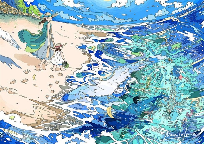 12 张梦幻蓝色世界插图！