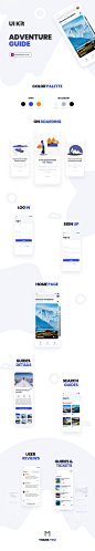 #APP模板#
时尚旅游/行景点介绍引导页矢量图形app ui源文件psd xd模板