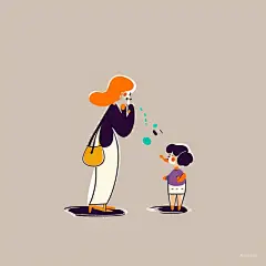AI绘画_Prompts_DARYA_flat_style_illustration_a_mother_talks_to_her_small_child_a38e0366-dd07-48ec-8953-4ce75a870e74_xpanx.com