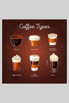 高端创意饮品咖啡店矢量插画-众图网