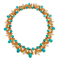TIFFANY & CO. Gold, Diamond, and Turquoise Necklace