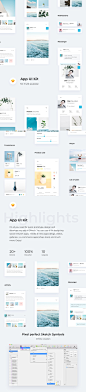 极简的图片图库APP UI KIT套装模板 [Sketch] 