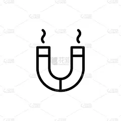 磁铁疗法替代医学图标。简单的线条，轮廓矢量元素的替代医学图标用户界面和用户体验，网站或移动应用程序