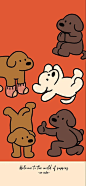 This may contain: an image of four dogs that are in different positions