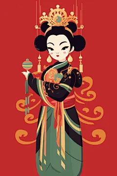 AI数字艺术传统戏剧角色人物元素插画-众图网