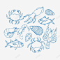 手绘海底动物 设计图片 免费下载 页面网页 平面电商 创意素材