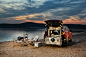 a car parked on a beach